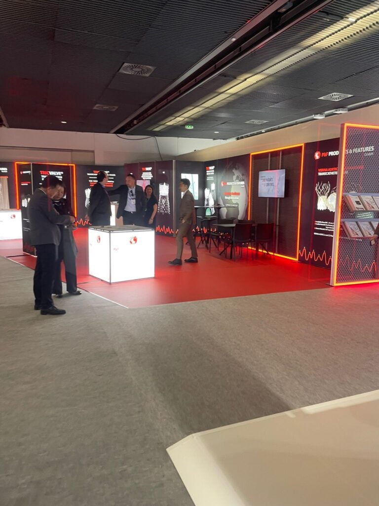 P&F large branded booth at EuroPCR 2025