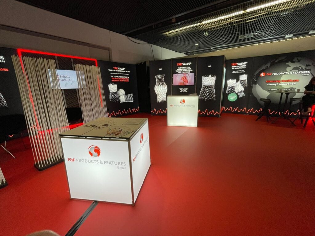 P&F large branded booth at EuroPCR 2025