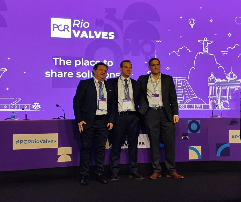 Three men posing at PCR Rio Valves 2025
