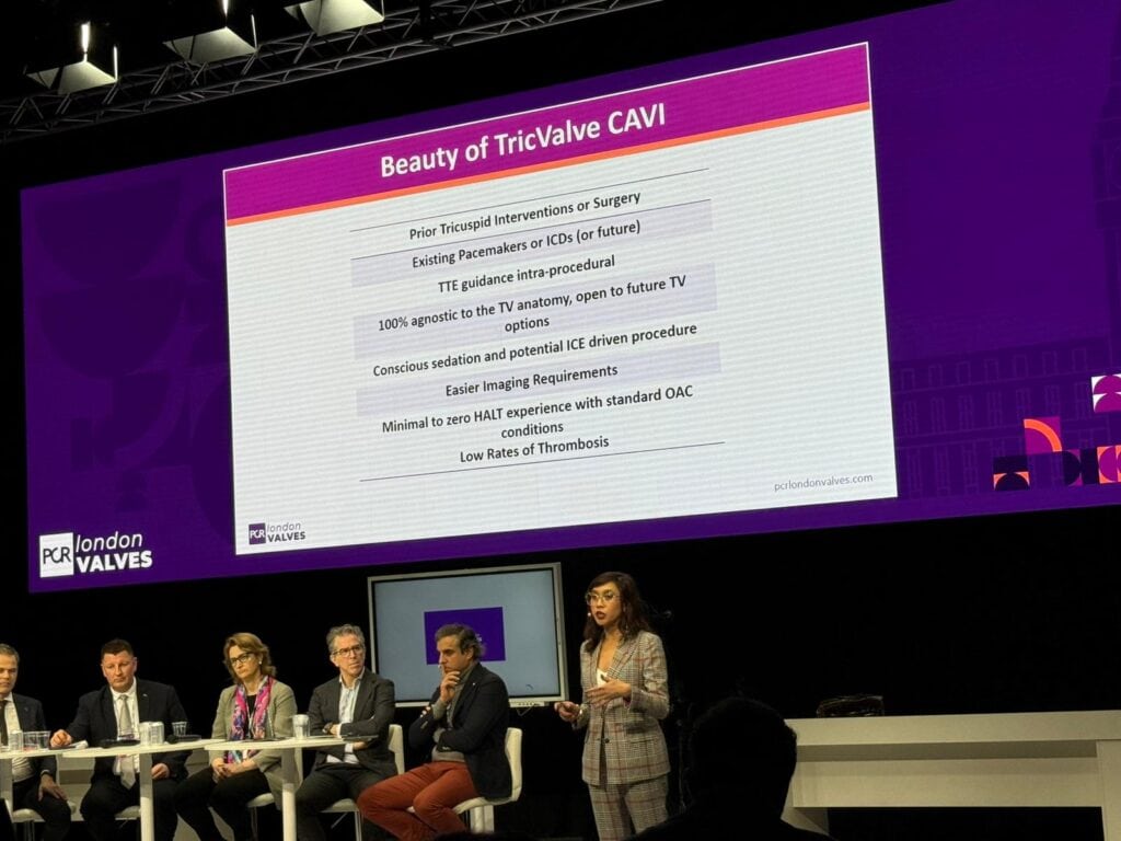 A panel presentation on TricValve at PCR London Valves