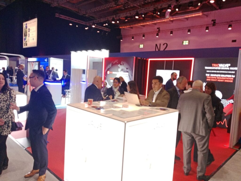 People visiting the P&F booth at PCR London Valves
