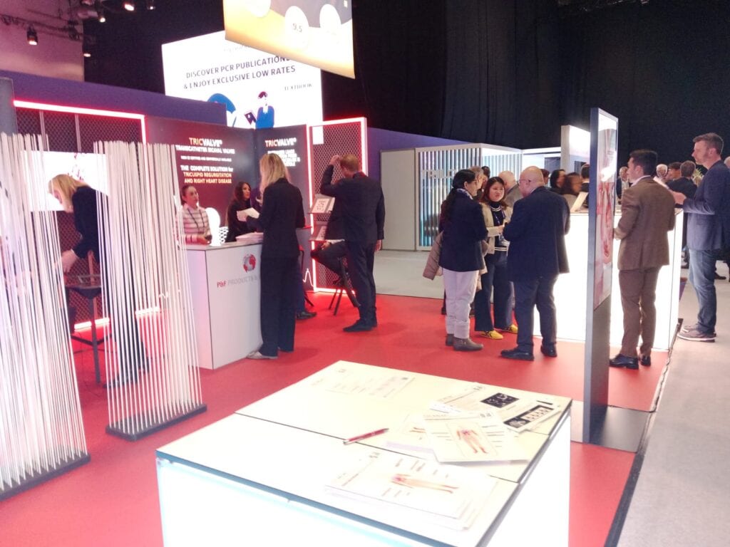 People visiting the P&F booth at PCR London Valves