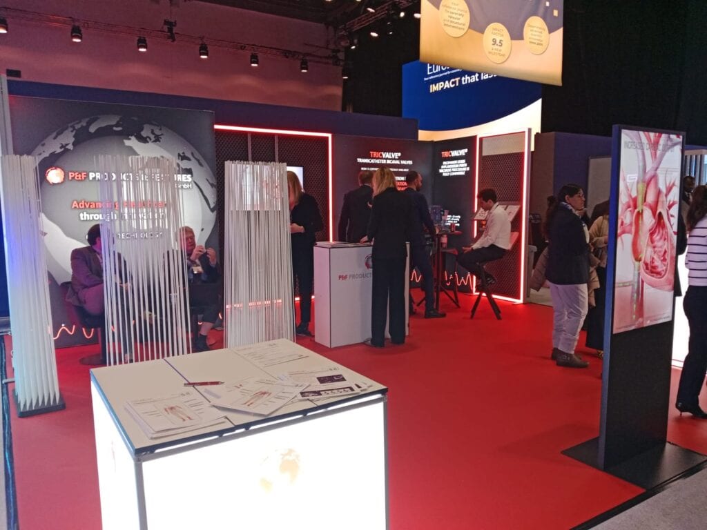 People visiting the P&F booth at PCR London Valves